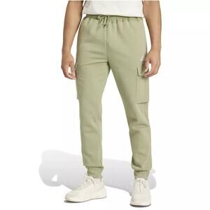 Adidas Men's Essentials Fleece Cargo Pants Medium | Olive Green Tapered Joggers